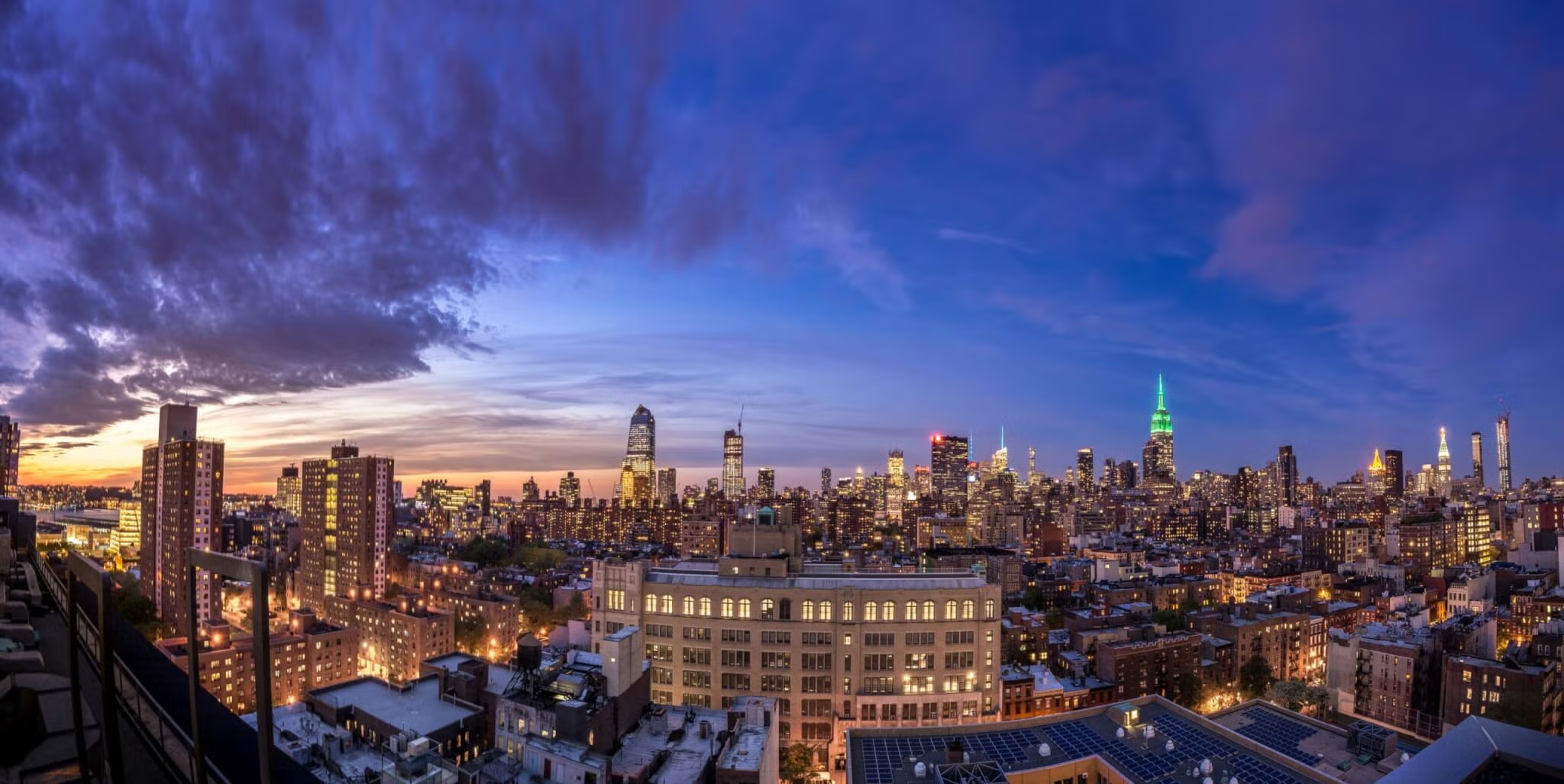 The skyline at dusk